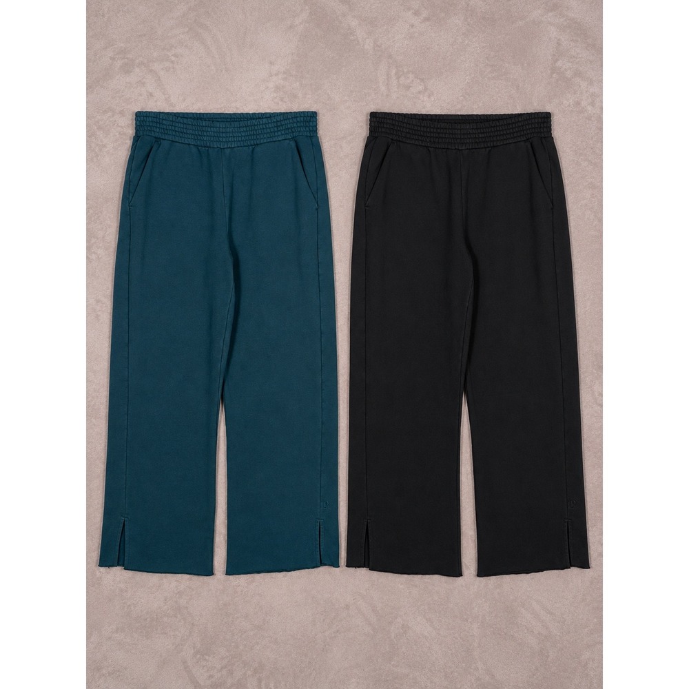 Pact Organic Cotton Sweatpants Womens XL Lot Of 2 Teal Black Loungewear Wide Leg